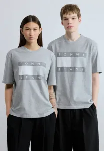 Футболка с принтом в виде флага в стиле 90-х. Tommy Jeans, Mid Grey Heather