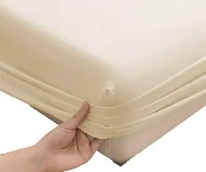 Простыня на резинке джерси 220x200 бежевая Cotton World