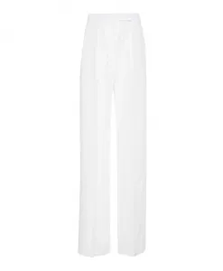 Белые свадебные брюки со складками Max Mara, белый