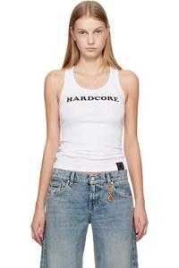 Stella Mccartney Белая майка с надписью "хардкор"