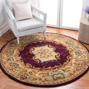 Ковер SAFAVIEH, 183 x 183 см, Empire Collection Burgundy / Gold EM422A ручной работы традиционный европейский премиум шерстяной