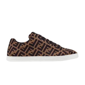 Кроссовки Fendi FF Motif Lace Up Low Almond Black, коричневый