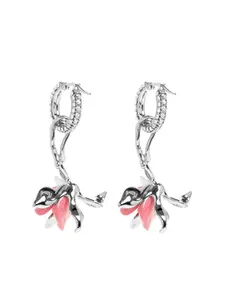 Серьги-цветы, украшенные кристаллами Marni, серебристый