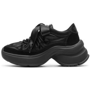 Городской шик балетки противоскользящие низкие массивные кроссовки женские Joypeace, черный