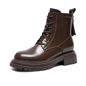 Мартин Бутс Женские Коричневые/Черные ZHR, Черные Всесезонные Без Подкладки