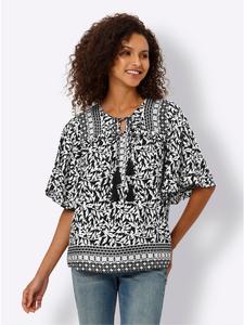 Блузка с принтом в черном и бежевом цветах Heine