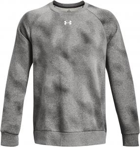 Толстовка Under Armour Rival Fleece Printed Crew, мужская, (025) Castlerock Light Heather/White