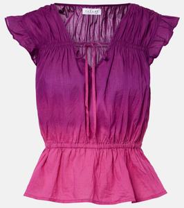 Kaia собранный хлопковый топ Velvet, Fuchsia