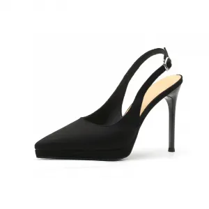 Туфли на тонком каблуке, высокие, 11,5 см, женские Zubumei, Black
