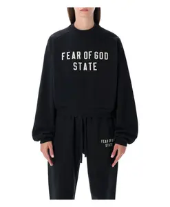 Толстовка с круглым вырезом из высококачественного хлопка реглан Fear Of God, черный