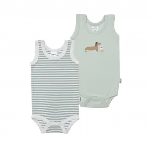 Боди Lilipute «Такса», упаковка из 2 шт., с удобным круглым вырезом, светло-зеленый