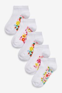 Комплект из 5 пар носков для спортивной обуви с мягкой подошвой и высоким содержанием хлопка Next, белый