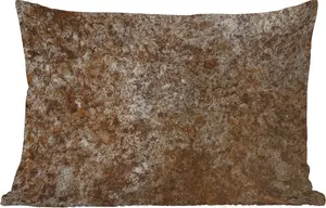 Подушка для улицы - Гранит - Дизайн - Текстура - Камень - Коричневый - 50x30 см - Устойчива к атмосферным воздействиям - Подушка для отдыха - Подушка для дивана - Украшение для гостиной MuchoWow