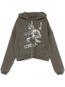 Дутое худи Lựu Đạn, серый