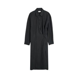 Платье Lemaire Straight Collar Twisted Dress, Jet Black