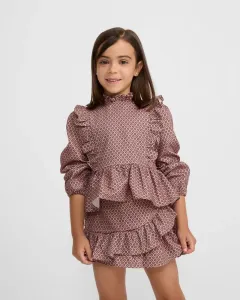 Детская блузка с вытачками этнический принт розовая Silbon, розовый