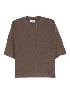 Футболка с блестками Niu, коричневый