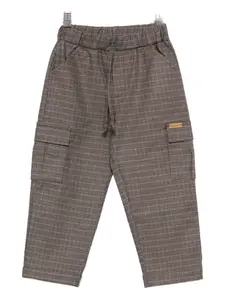 Клетчатые брюки-карго LALALU, коричневый