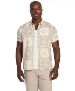 Мужская рубашка Mosley с принтом под плитку Guess, коричневый