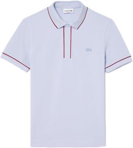 Мужская поло-рубашка с отворотом и окантовкой в тон ткани Lacoste, светло-синий