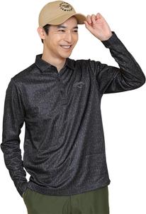 Мужская рубашка-поло Callaway с длинным рукавом (принт перо) / Внутренняя подкладка для гольфа / C24233113, черный