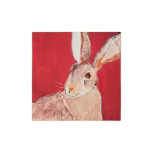 Шелковый шарф с принтом зайца Burberry, красный