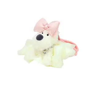 Плюшевый кулон щенок вест хайленд уайт терьер высота 13см LALABABY, розовый