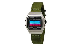 CASIO Мужские часы Retrofit Series с кварцевым механизмом и нейлоновым ремешком, черный циферблат