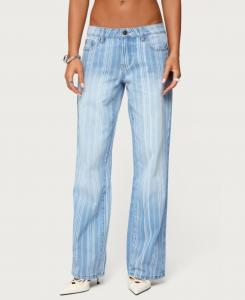 Женские полосатые джинсы Tera с низкой посадкой Edikted, Blue-washed