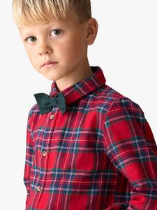 Детская хлопковая рубашка с длинными рукавами в клетку Angel & Rocket, Red