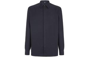 Поло с микро-полосками oversize FENDI, синий