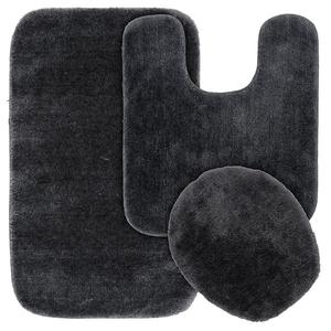 Коврик-гирлянда в стиле деко, однотонный плюшевый набор для ванной из 3 предметов Garland Rug, цвет Dark Gray