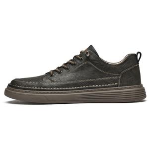 CALIFBULL Легкие и дышащие мужские скейтерские кросcовки лоу-топ серые, цвет Gray[Leather][Leather Shoe Size: Size 40 in This Model = Athletic Shoes 41]