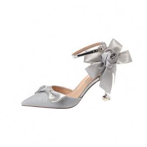 Тонкие каблуки Женские туфли HKCP, серебристые