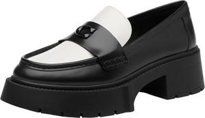 Женские лоферы COACH Leah на платформе, белый/черный