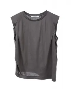 Спиральный трикотажный топ с подплечниками Plain People, цвет Khaki Gray