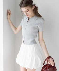 Вязаный топ с двойной застежкой-молнией и вышивкой