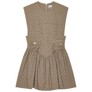 Мини-платье с принтом в горошек GANNI, Tiger'S Eye Stone