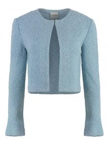 Укороченная фактурная куртка St. John, синий