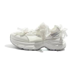 BEIER Дышащие, сбалансированные, легкие низкие кроссовки на массивной подошве для женщин, белые и серые