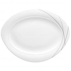 Сервировочная тарелка Сервировочная тарелка Trio Highline 35 x 27 см бело-серая Seltmann Weiden, Weiß-grau