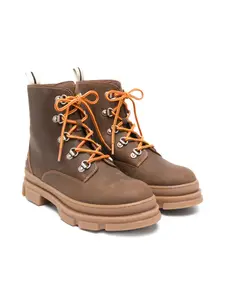 Ботинки на шнуровке Palm Angels Kids, коричневый