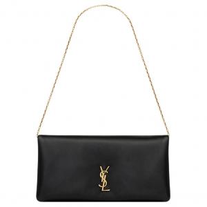 SAINT LAURENT Овчинный портативный клатч мини на одно плечо кроссбоди женский black