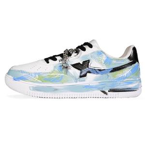 XTEP Air Force One термостойкие противоскользящие и износостойкие низкие скейтерские кроссовки унисекс синий белый, цвет Blue White