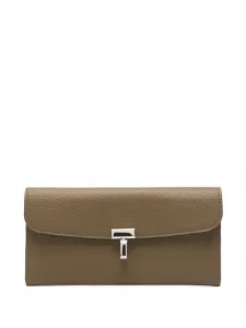 Кожаный кошелек с T-образным замком Toteme, коричневый