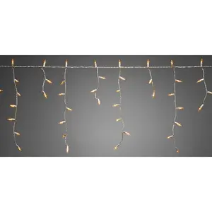 Светодиодный занавес LED Рождественский декор для улицы, 400 светодиодов, эффект мерцающих льдинок, 400 янтарных диодов, белый кабель Konstsmide, Weiß/bernsteinfarben/weiß