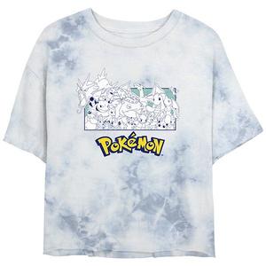 Футболка с принтом Pokémon в монохромной групповой портретной графике для подростков Licensed Character