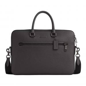 COACH Этан большая мужская сумка через плечо из личи грайн кожи графит