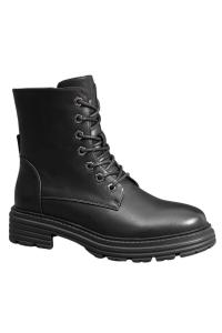 Черные массивные ботильоны на платформе с шестигранной шнуровкой в ​​боевом стиле и 7 люверсами на платформе IVACHY, черный