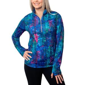 Куртка-поло Sno Skins Micro Fiber Print с застежкой-молнией на четверть длины (женская), Dark Matter